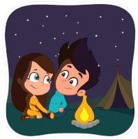 Gif animé amour camping